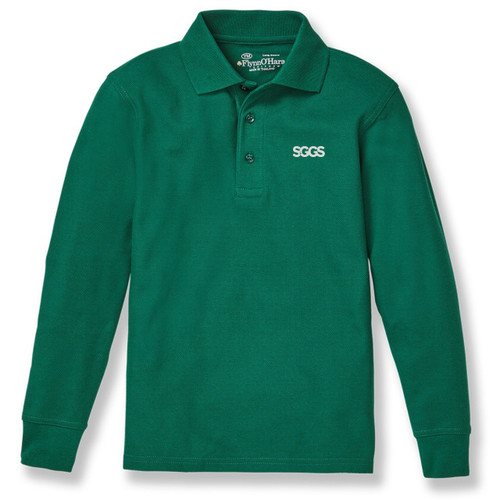 Long Sleeve Polo Shirt with embroidered logo [VA303-KNIT/GVB-HUNTER]