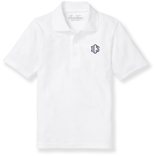 Short Sleeve Polo Shirt with embroidered logo [MD015-KNIT-ICT-WHITE]