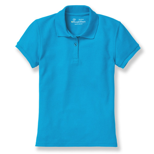 Short Sleeve Polo Shirt with embroidered logo [FL009-KNIT-USN-TEAL]