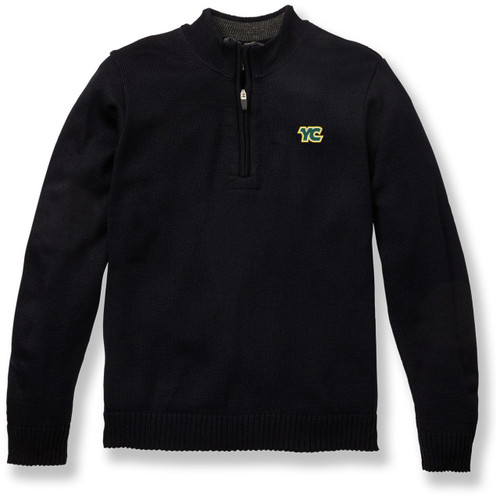 1/4 Zip Pullover Sweater with embroidered logo [PA096-6552/YC-NV W
