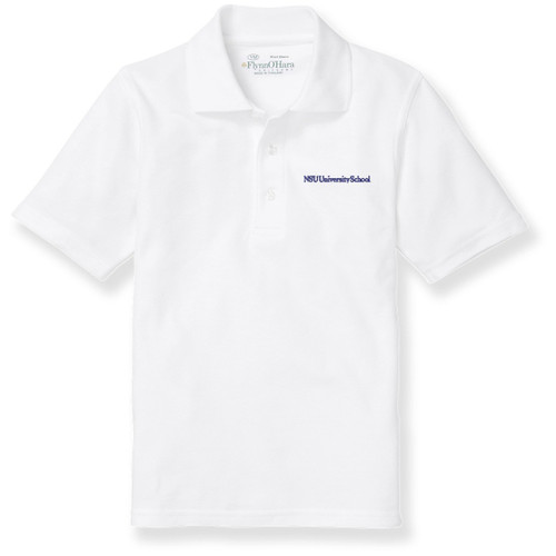 Short Sleeve Polo Shirt with embroidered logo [FL009-KNIT-USN-WHITE]