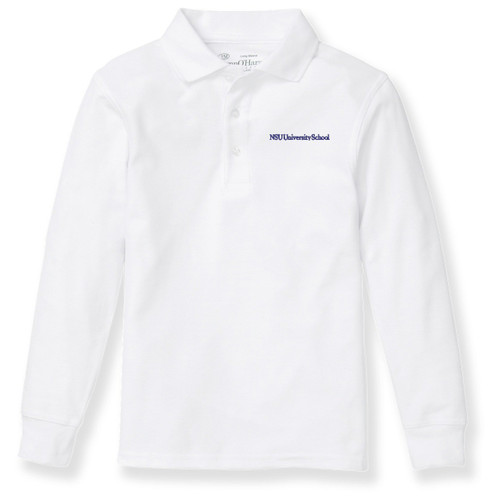 Long Sleeve Polo Shirt with embroidered logo [FL009-KNIT/USN-WHITE]