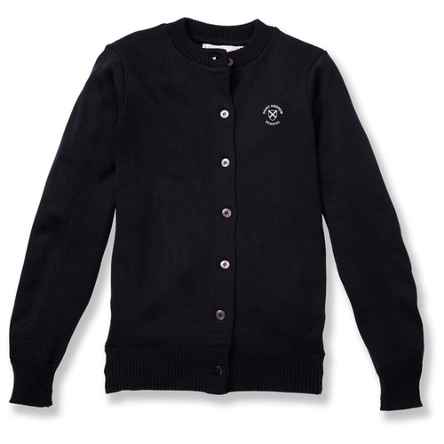Crewneck Cardigan with embroidered logo [PA563-6000/AN-NAVY]