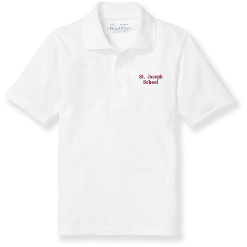 Short Sleeve Polo Shirt with embroidered logo [MD269-KNIT-JFB-WHITE]
