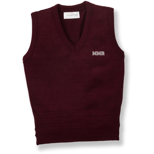 V-Neck Sweater Vest with embroidered logo [PA699-6600/MRN-WINE]