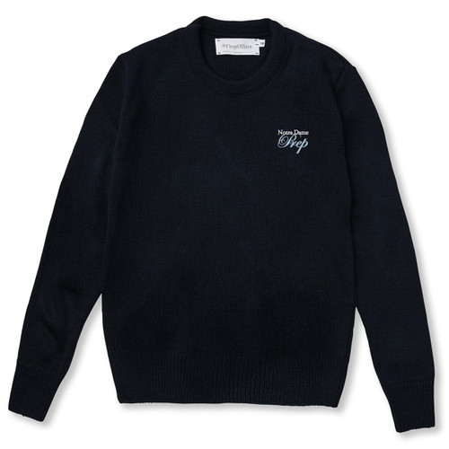 Crewneck Pullover Sweater with embroidered logo [MD283-6530/NDP-NAVY]
