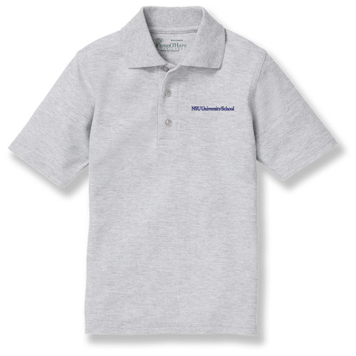 Short Sleeve Polo Shirt with embroidered logo [FL009-KNIT-USN-ASH]