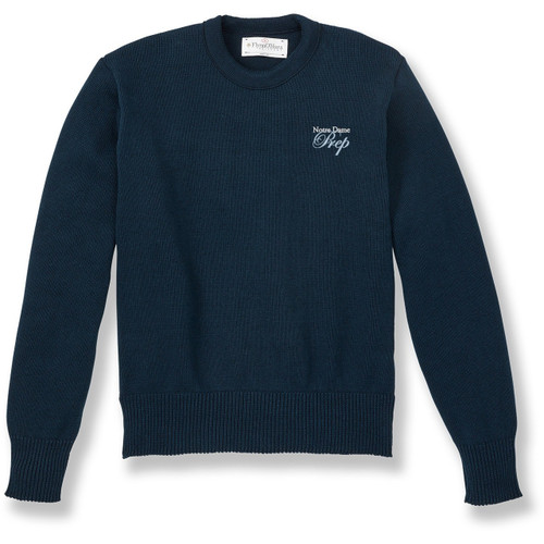 Cotton Crewneck Pullover Sweater with embroidered logo [MD283-2130/NDP-NAVY]