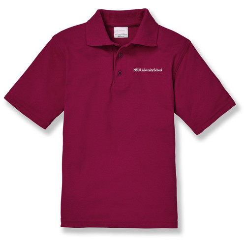 Short Sleeve Polo Shirt with embroidered logo [FL009-KNIT-USN-CARDINAL]