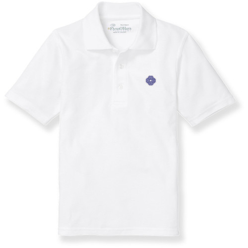 Short Sleeve Polo Shirt with embroidered logo [MI007-KNIT-CCG-WHITE]