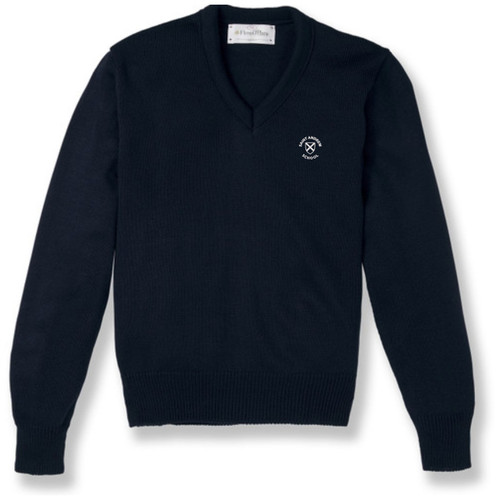 V-Neck Pullover Sweater with embroidered logo [PA563-6500/AN-NAVY]