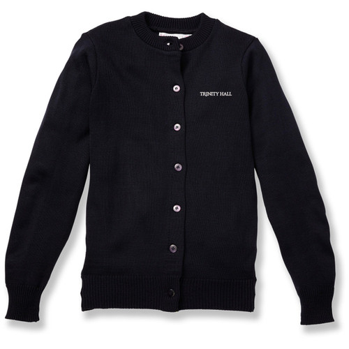 Crewneck Cardigan with embroidered logo [NJ126-6000/TH1-NAVY]