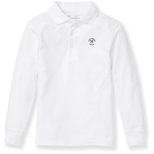 Long Sleeve Polo Shirt with embroidered logo [PA563-KNIT/AN-WHITE]