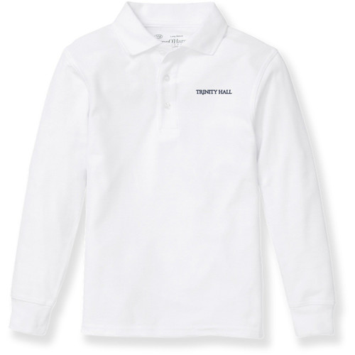 Long Sleeve Polo Shirt with embroidered logo [NJ126-KNIT/TH1-WHITE]