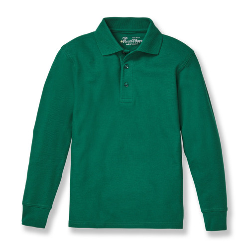 Long Sleeve Polo Shirt with embroidered logo [TX098-KNIT-LS-HUNTER]