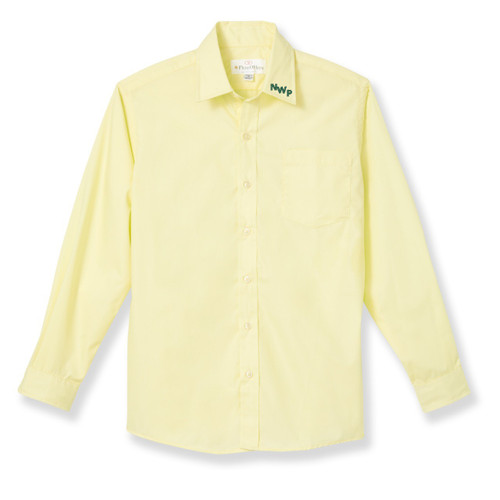 Long Sleeve Dress Shirt with embroidered logo [NY186-DRES-LSN-YELLOW]