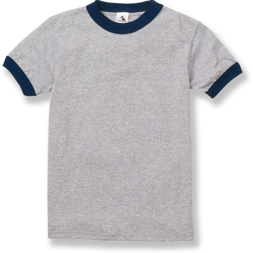 Short Sleeve Ringer T-Shirt with heat transferred logo [MD220-360-MBB-OXF W/NV]