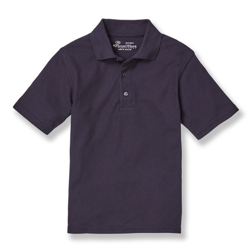 Short Sleeve Polo Shirt with heat transferred logo [MD157-KNIT-SS-DK NAVY]