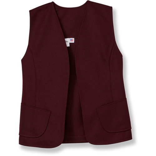 Long Line Bolero Vest without Buttons [NY078-26-8-MAROON]