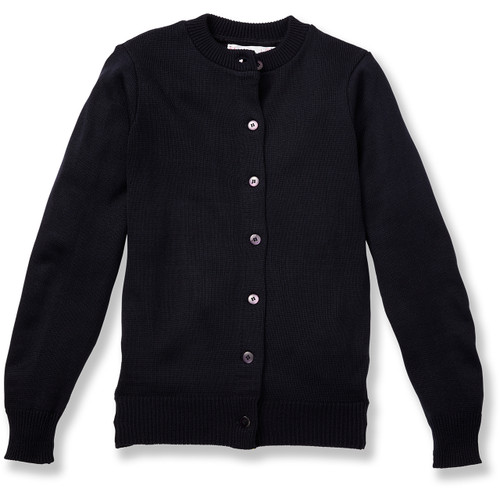 Crewneck Cardigan with embroidered logo [PA864-6000/JNW-NAVY]