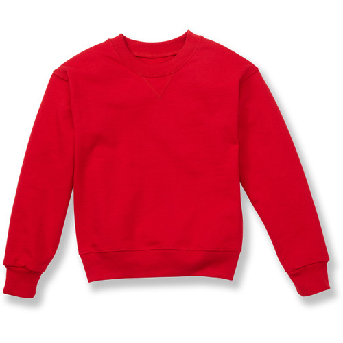 Heavyweight Crewneck Sweatshirt with heat transferred logo [NY853-862-RED]