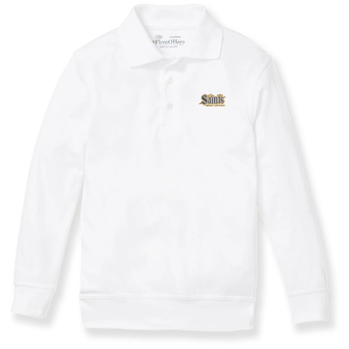 Long Sleeve Banded Bottom Polo Shirt with embroidered logo [PA192-9617/BER-WHITE]