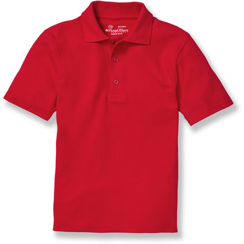 Short Sleeve Polo Shirt with heat transferred logo [NY853-KNIT-SS-RED]