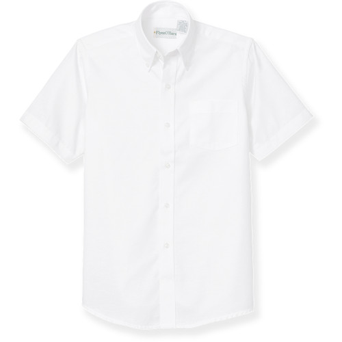 Short Sleeve Oxford Shirt with embroidered logo [VA298-OX-S BCV-WHITE]