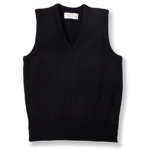 V-Neck Sweater Vest with heat transferred logo [NC004-6600/CRE-NAVY]