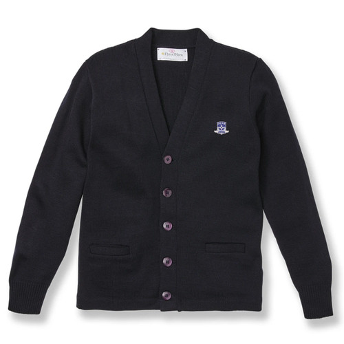 V-Neck Cardigan Sweater with embroidered logo [PA264-1001/PHB-NAVY]