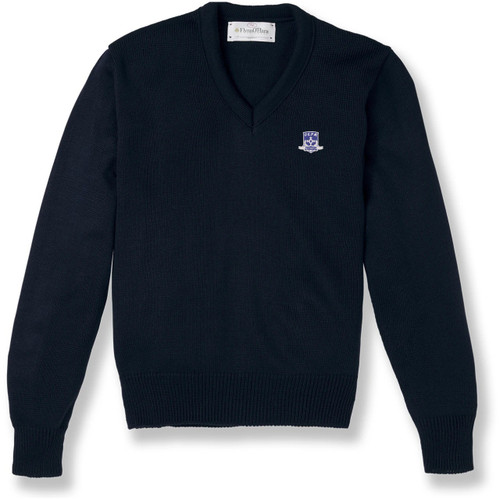 V-Neck Pullover Sweater with embroidered logo [PA264-6500/PHB-NAVY]