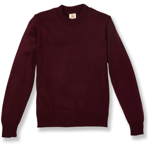 Crewneck Pullover Sweater with embroidered logo [NY046-6530-WINE]