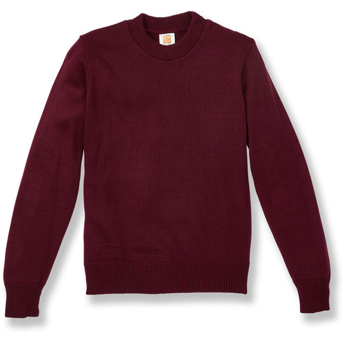 Crewneck Pullover Sweater with embroidered logo [NY046-6530-WINE]