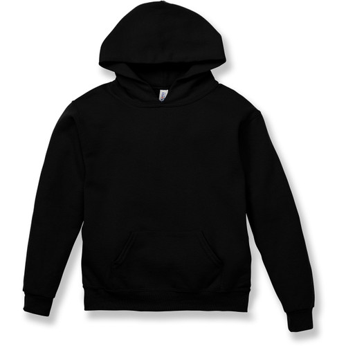 Heavyweight Hooded Sweatshirt with heat transferred logo [NY046-76042-BLACK]