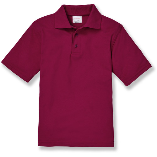 Short Sleeve Polo Shirt with embroidered logo [PA431-KNIT-JRT-CARDINAL]