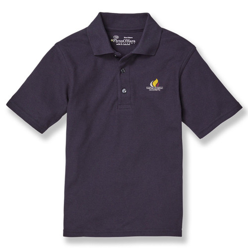 Short Sleeve Polo Shirt with embroidered logo [MD331-KNIT-BSJ-DK NAVY]