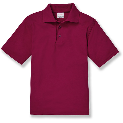 Short Sleeve Polo Shirt with heat transferred logo [PA561-KNIT-SS-CARDINAL]