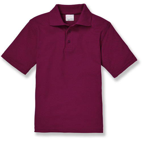 Short Sleeve Polo Shirt with embroidered logo [GA003-KNIT-PCM-MAROON]