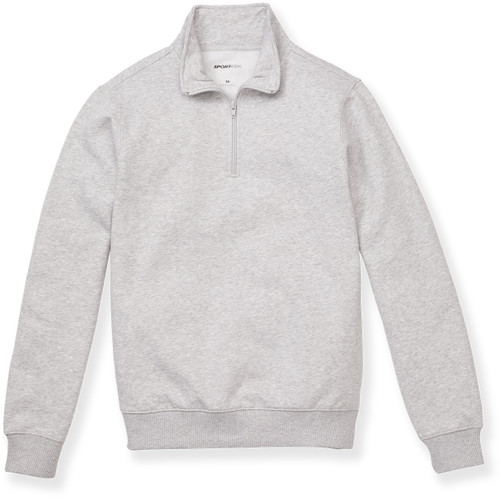 1/4 Zip Sweatshirt with heat transferred logo [NY693-ST253-HE GREY]