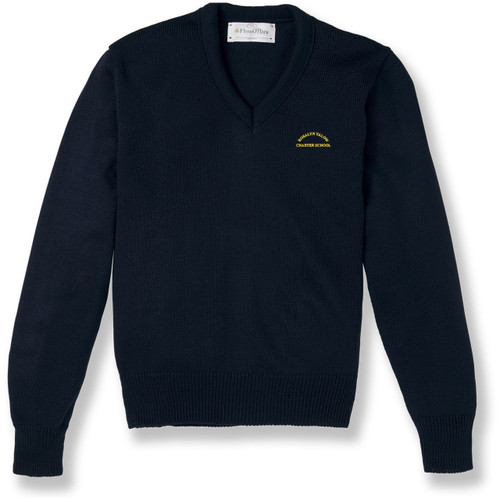 V-Neck Pullover Sweater with embroidered logo [NY354-6500/RYB-NAVY]