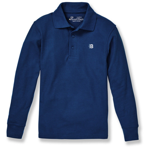 Long Sleeve Polo Shirt with embroidered logo [NY463-KNIT/BOL-NAVY]