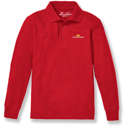 Long Sleeve Polo Shirt with embroidered logo [MD120-KNIT/IAP-RED]