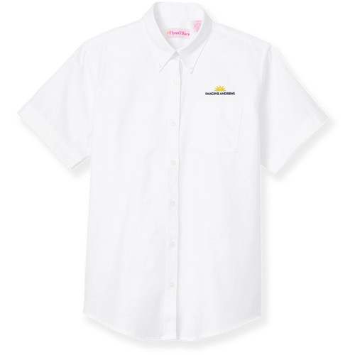 Short Sleeve Oxford Blouse with embroidered logo [MD120-OX/S IAP