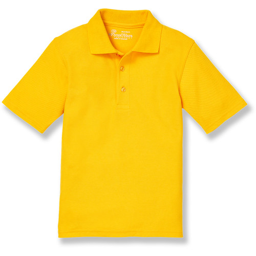 Long Sleeve Polo Shirt with heat transferred logo [NJ153-KNIT/SIR-GOLD]