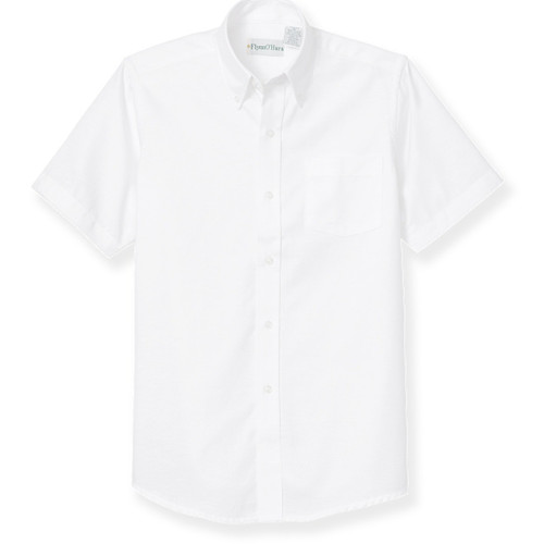 Short Sleeve Oxford Shirt with embroidered logo [GA026-OXF-SS-WHITE]