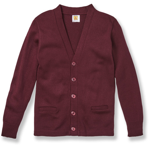 V-Neck Cardigan Sweater with embroidered logo [PA920-1001/NAP-WINE]