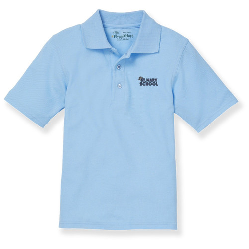 Short Sleeve Polo Shirt with embroidered logo [NJ390-KNIT-SMW-BLUE]