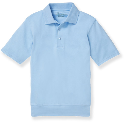 Short Sleeve Banded Bottom Polo Shirt with embroidered logo [PA446-9611-BLUE]