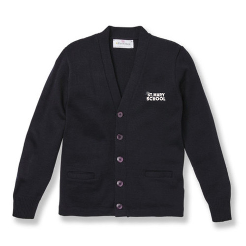 V-Neck Cardigan Sweater with embroidered logo [NJ390-1001/SMW-NAVY]
