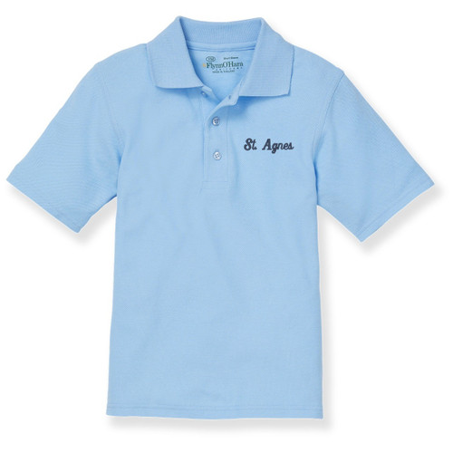 Short Sleeve Polo Shirt with embroidered logo [PA446-KNIT-AWC-BLUE]